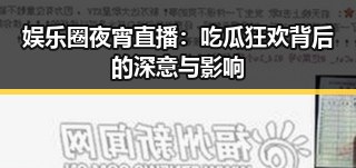 娱乐圈夜宵直播：吃瓜狂欢背后的深意与影响